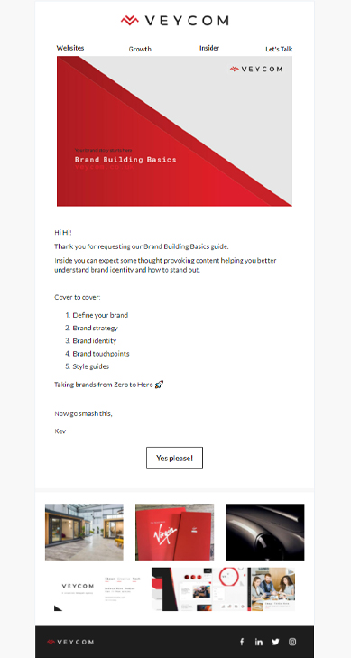 Email marketing example Veycom